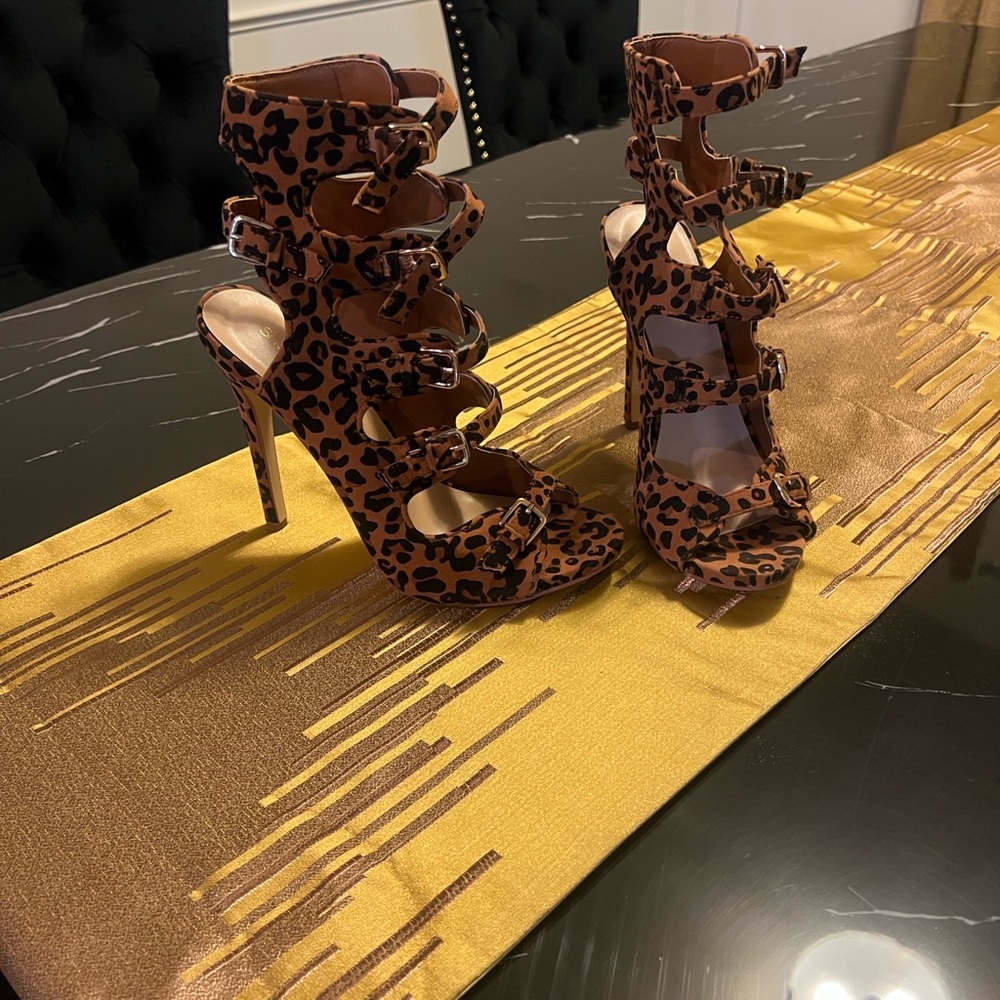 Leopard Print Stiletto Heels
